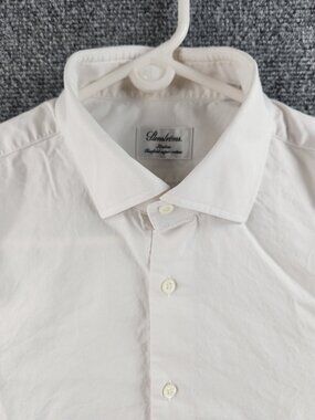 Stenstroms Long Sleeve Button Up Shirt Men Cotton Slimline 15.75 (40) White